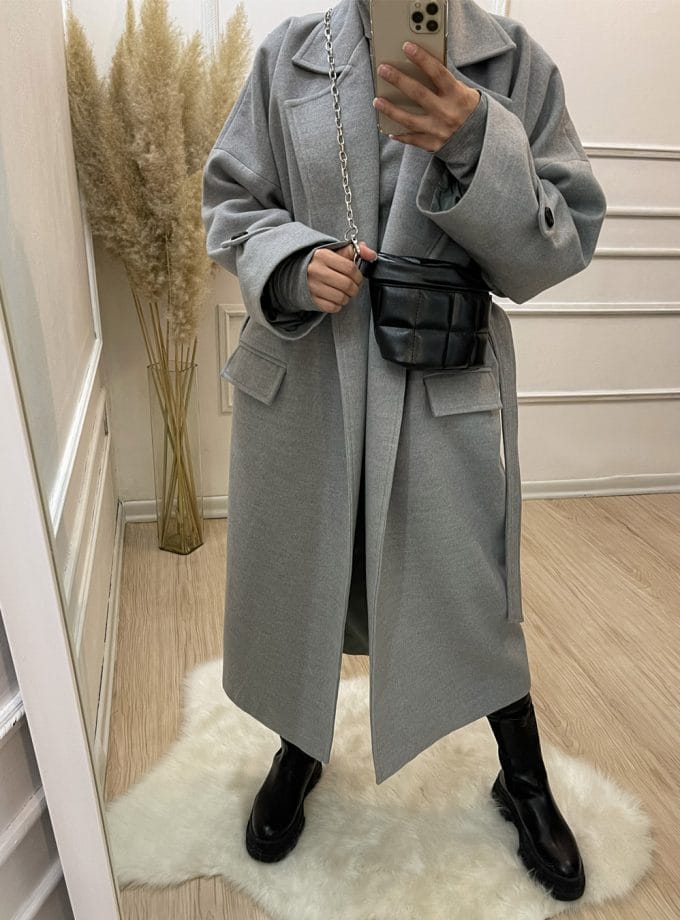 پالتو فوتر خاکستری زنانه