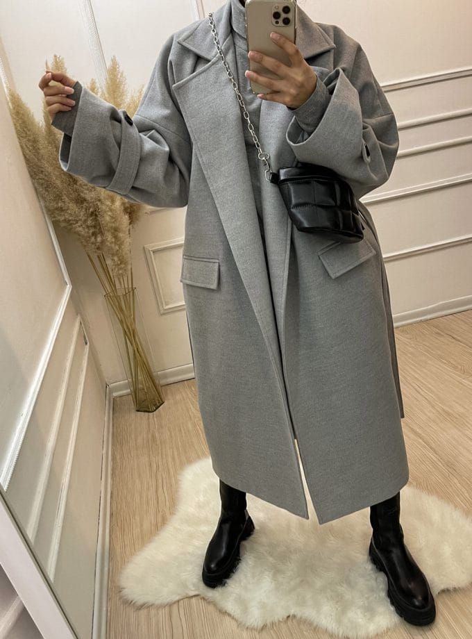 پالتو فوتر خاکستری زنانه