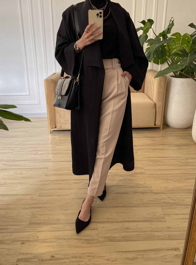 مانتو عبایی آستین پاکتی