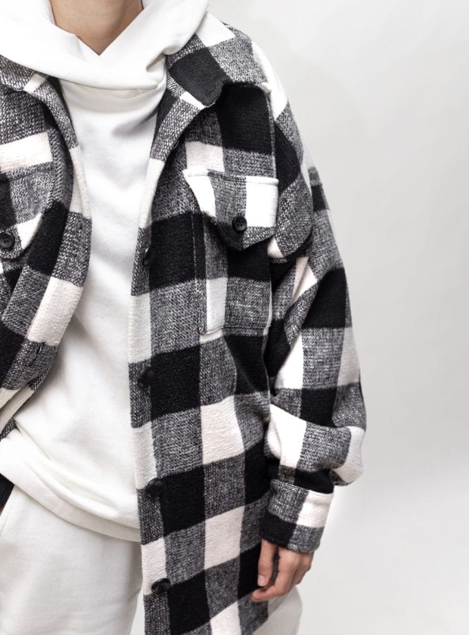 پالتو اسپرت چهارخونه مشکی