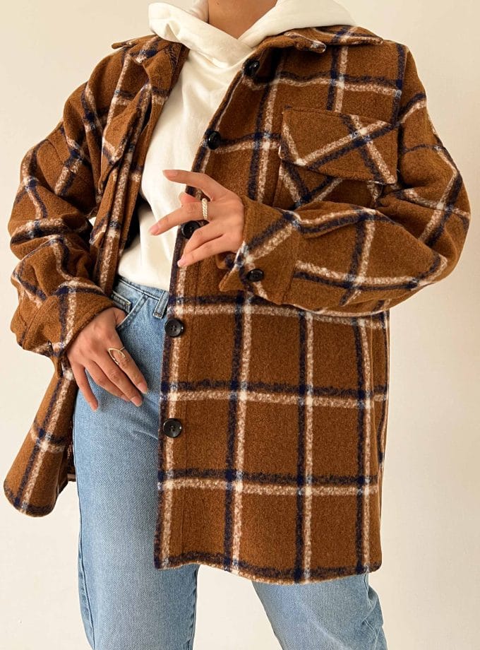 شکت چهارخونه قهوه ای