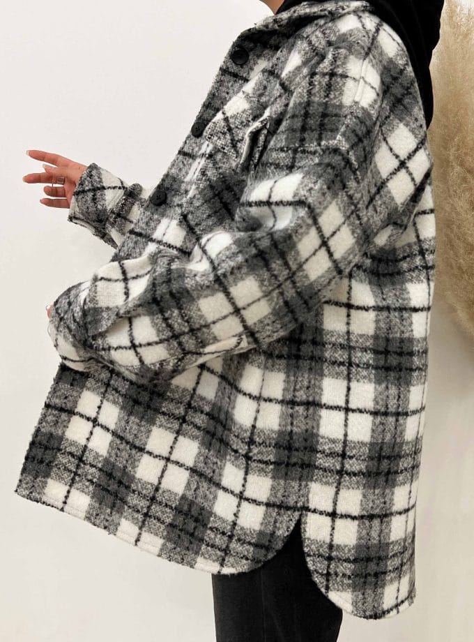 شکت چهارخونه سفید مشکی