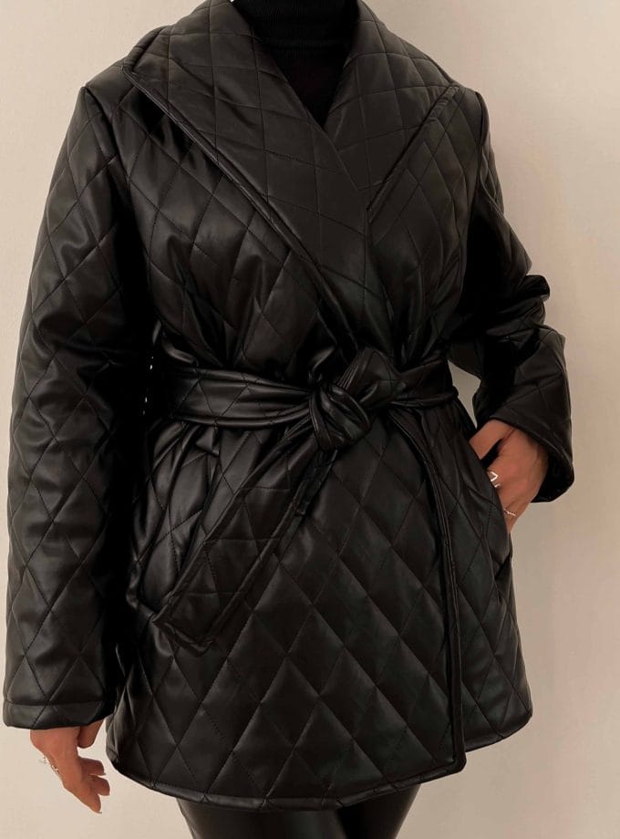 پافر چرم طرح لوزی