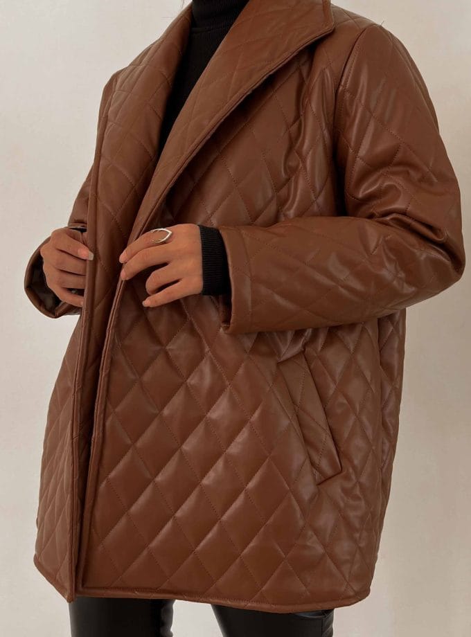 پافر چرم طرح لوزی