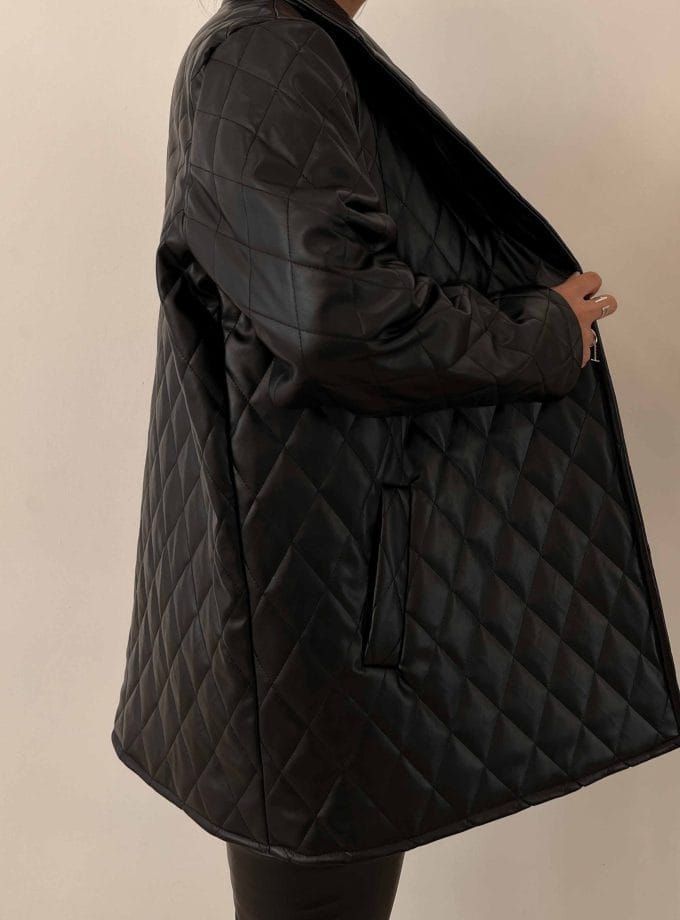 پافر چرم طرح لوزی