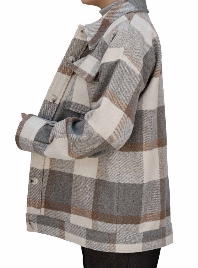 شکت چهارخونه کرم طوسی