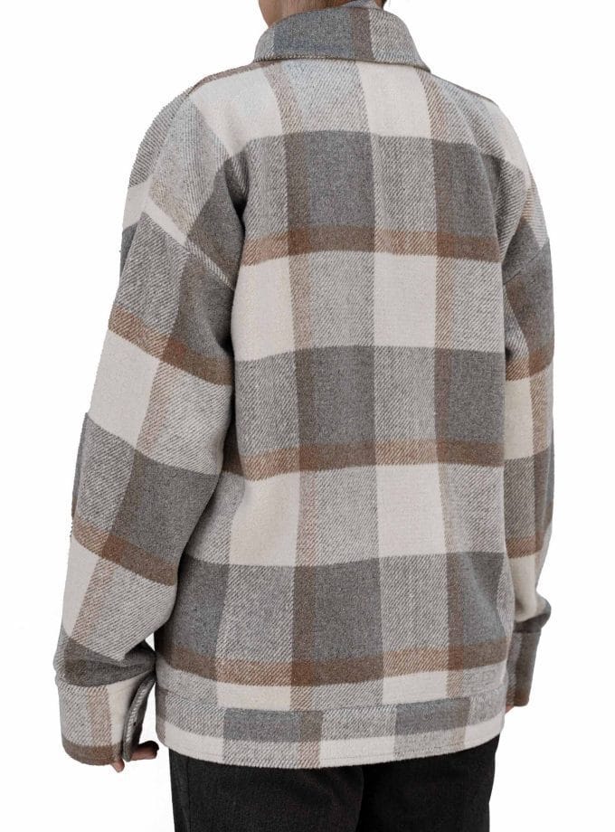 شکت چهارخونه کرم طوسی