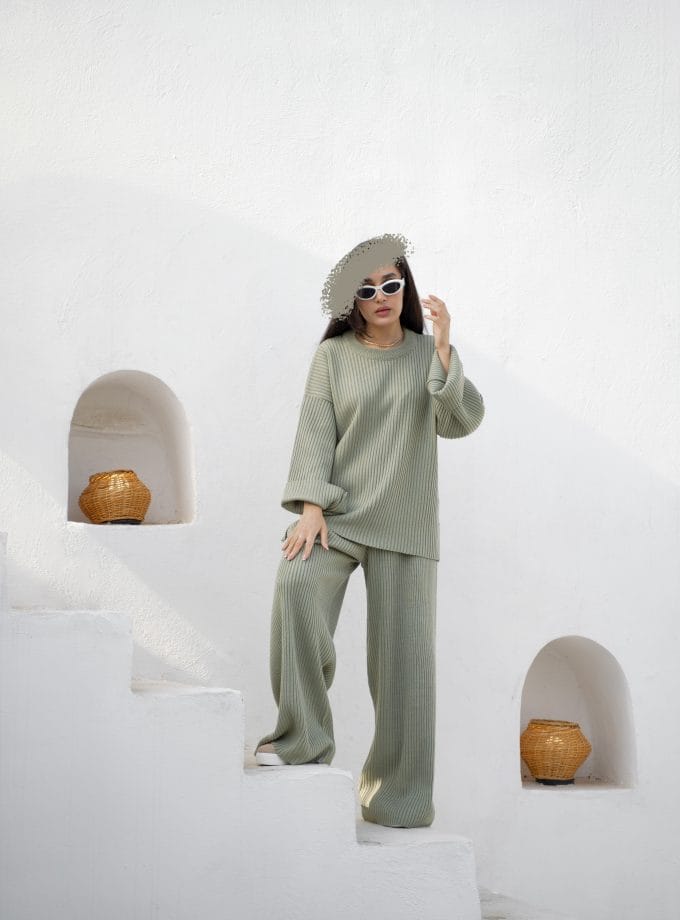 ست بلوز شلوار بافت کد t111